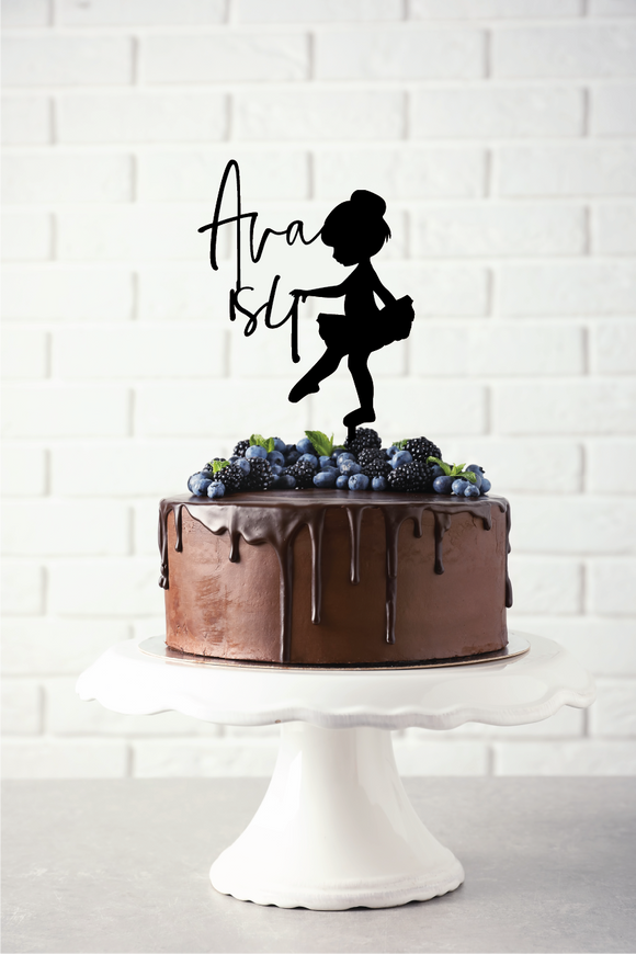 Ballerina with Name and Age | Cake Topper