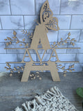 Floral butterfly wall initial with Name