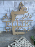Floral butterfly wall initial with Name