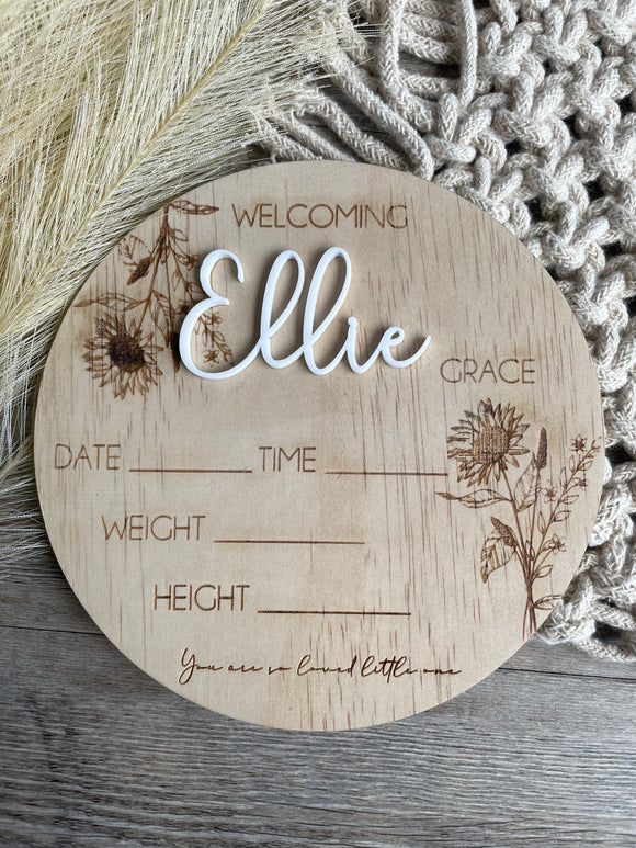 Welcome baby | Birth announcement disc