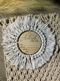 Macrame Birth announcement disc