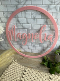 Name Hoop | Magnolia sky font