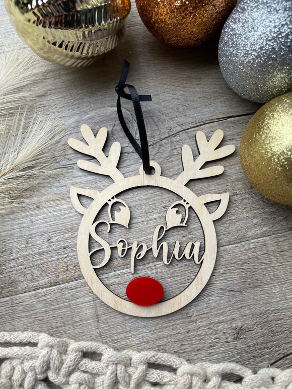 Rudolph with Name | Bauble