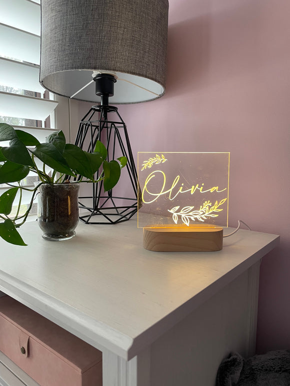 Florals with Name | Night Light