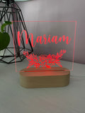 Florals with Name | Night Light