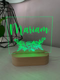 Florals with Name | Night Light