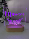 Florals with Name | Night Light