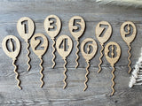 Balloon Age Toppers set of 10 | Cake Topper