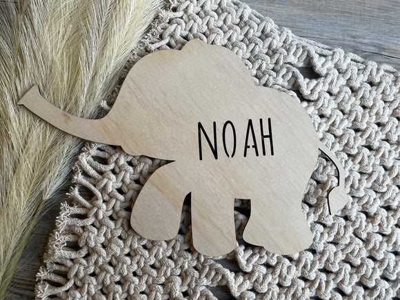 Elephant with Name | Wall sign