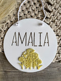 Hanging name sign | Flowers