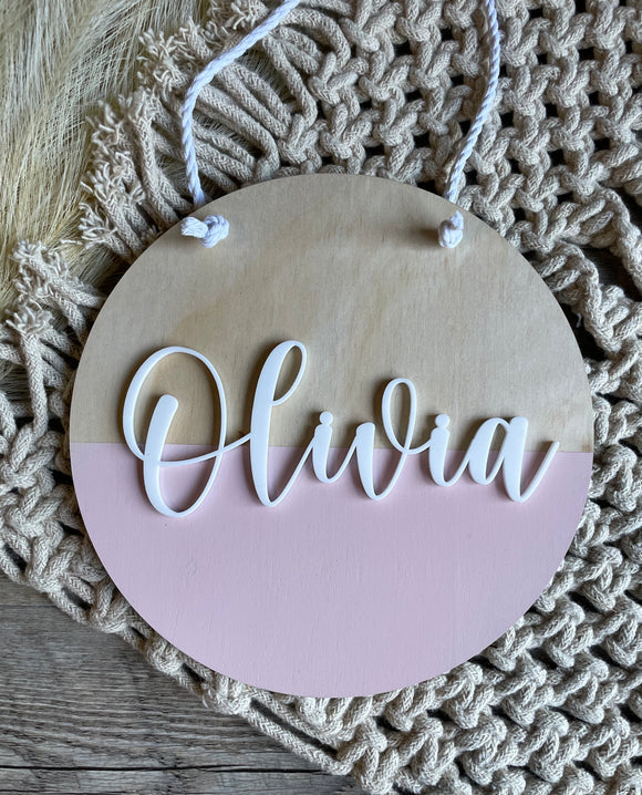 Hanging Layered Name Sign