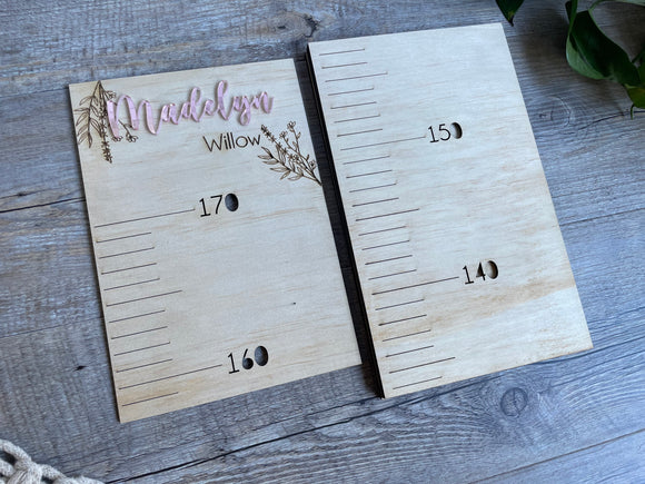 Wooden Height Chart | Layered Name