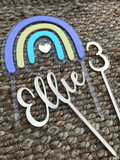 Layered Rainbow with Name and Age | Cake Topper