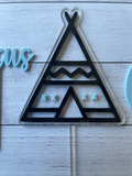 Layered Teepee with Name and Age | Cake Topper