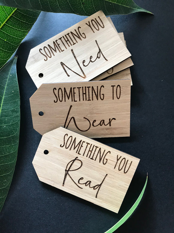 Gift Tags - Set of 4 - Want, Need, Read, Wear